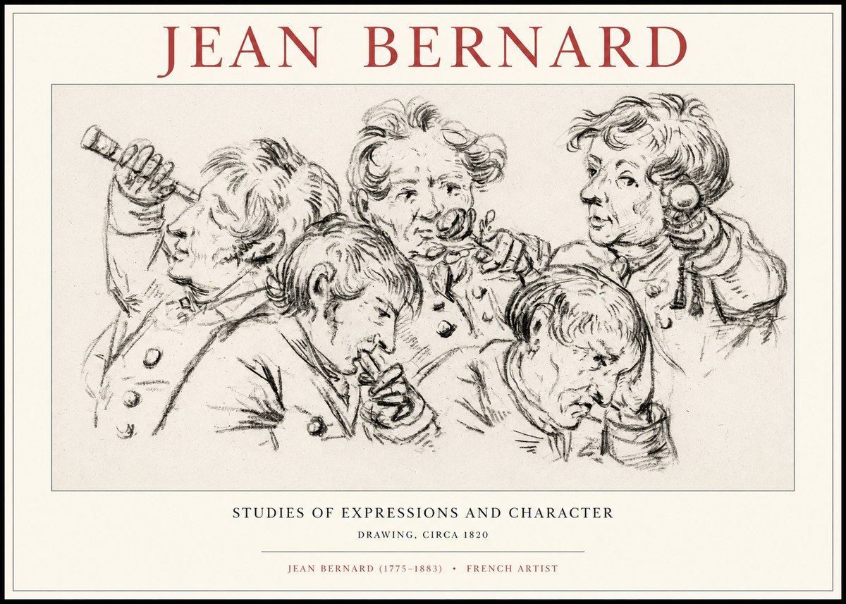 Jean Bernard Studies of Expressions and Character No1 - Póster