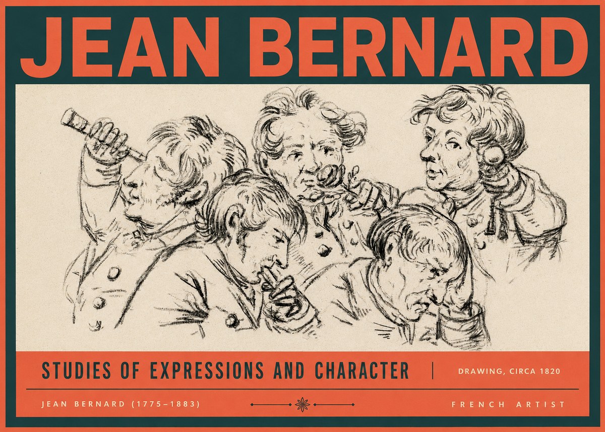Jean Bernard Studies of Expressions and Character No2 - Póster