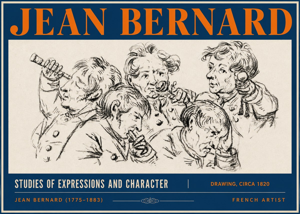 Jean Bernard Studies of Expressions and Character No3 - Póster