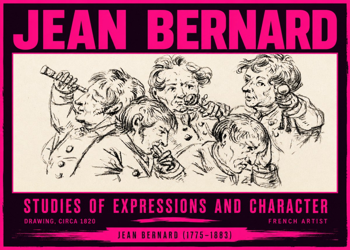 Jean Bernard Studies of Expressions and Character No4 - Póster