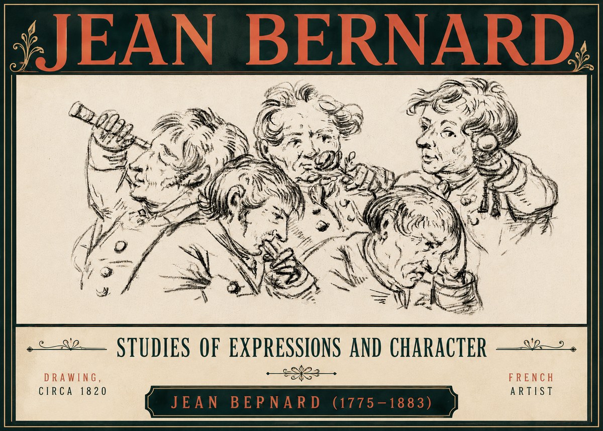 Jean Bernard Studies of Expressions and Character No6 - Póster