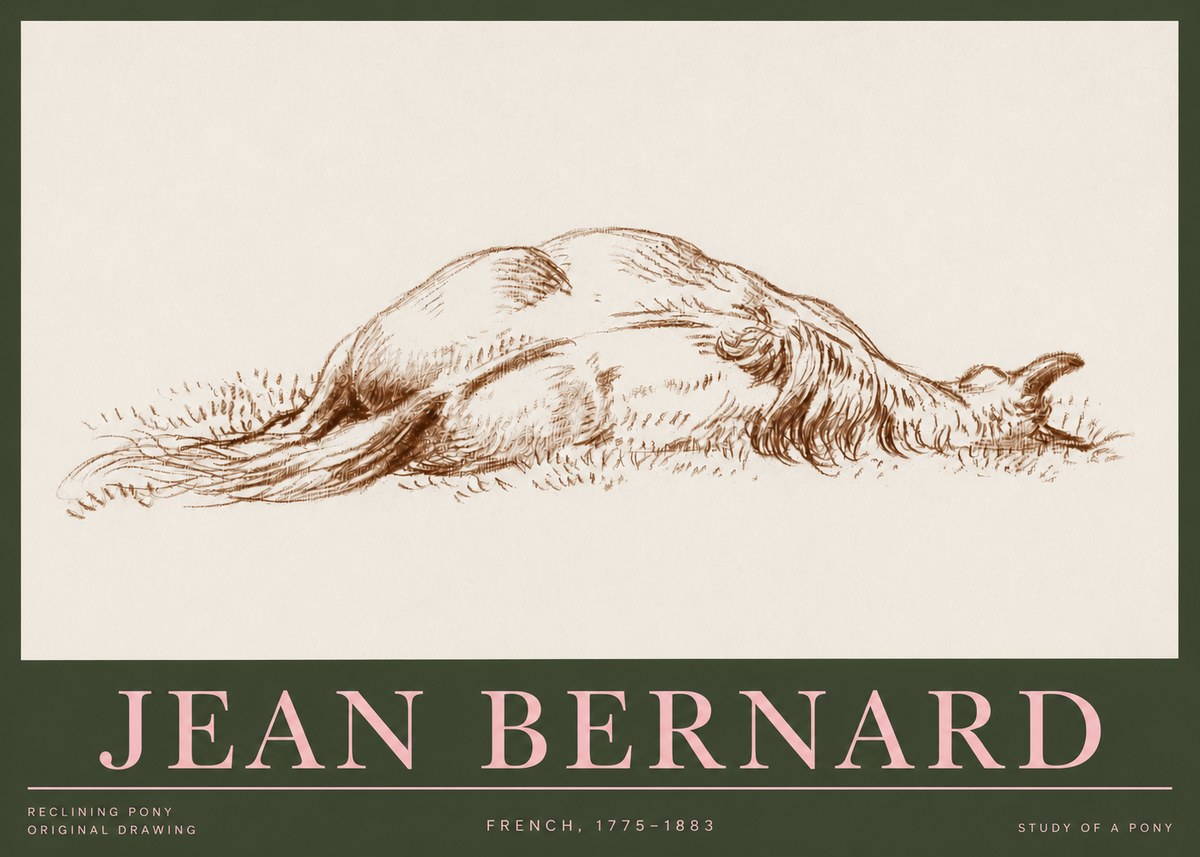 Jean Bernard Horse Study II No4 - Póster