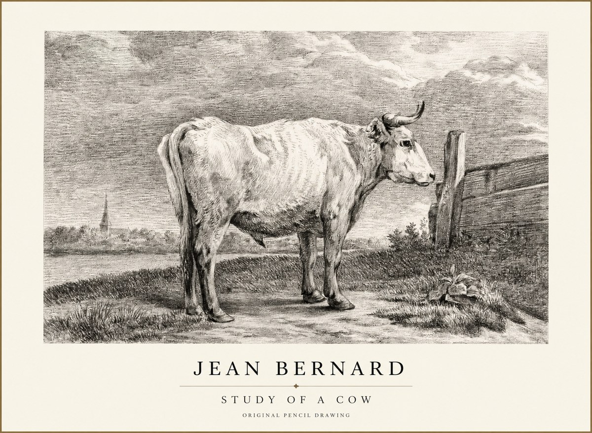 Jean Bernard Study of a Cow XV No1 - Póster