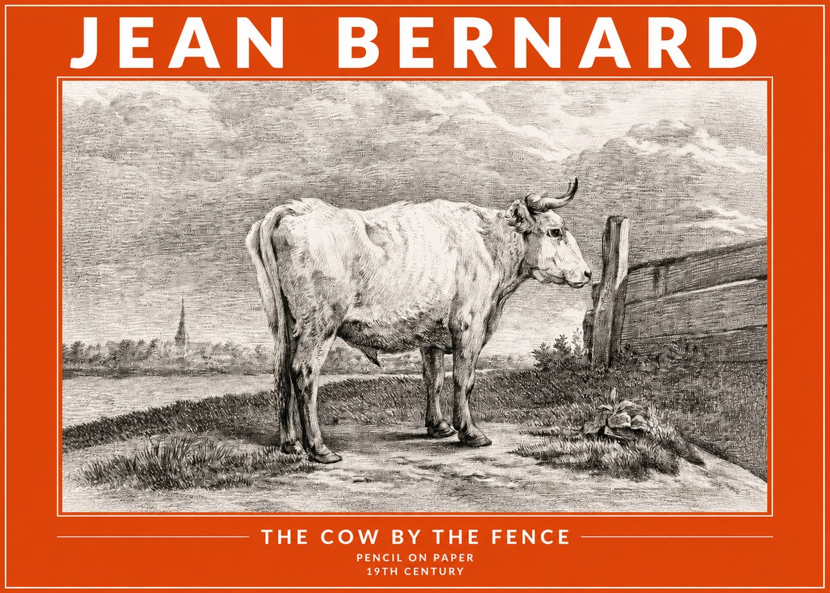 Jean Bernard Study of a Cow XV No4 - Póster