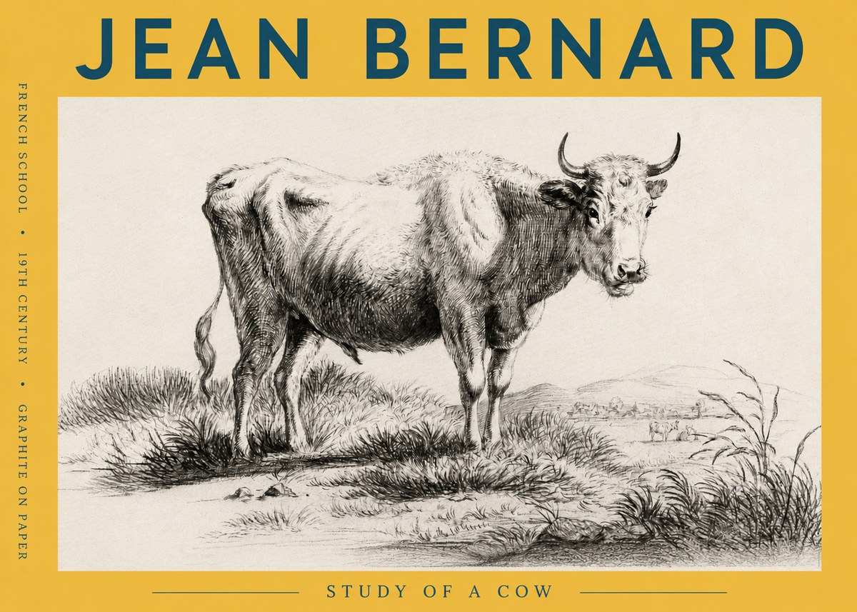 Jean Bernard Study of a Cow XVI No6 - Póster