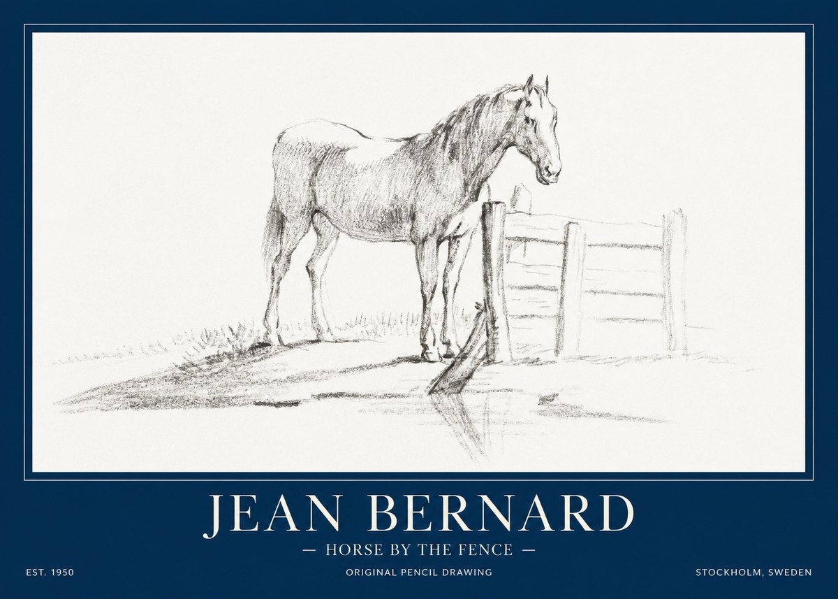 Jean Bernard Horse by the Fence No1 - Póster