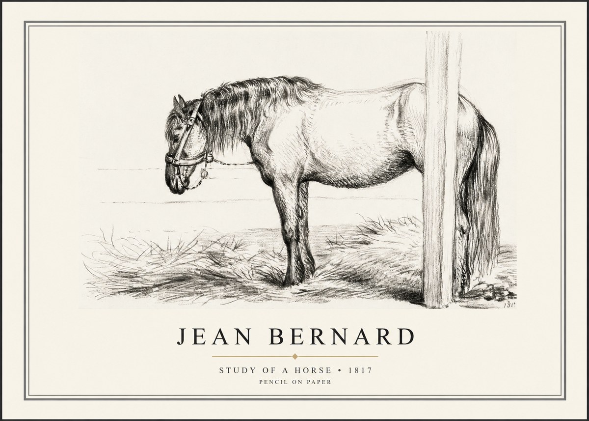Jean Bernard Study of a Horse XII No1 - Póster