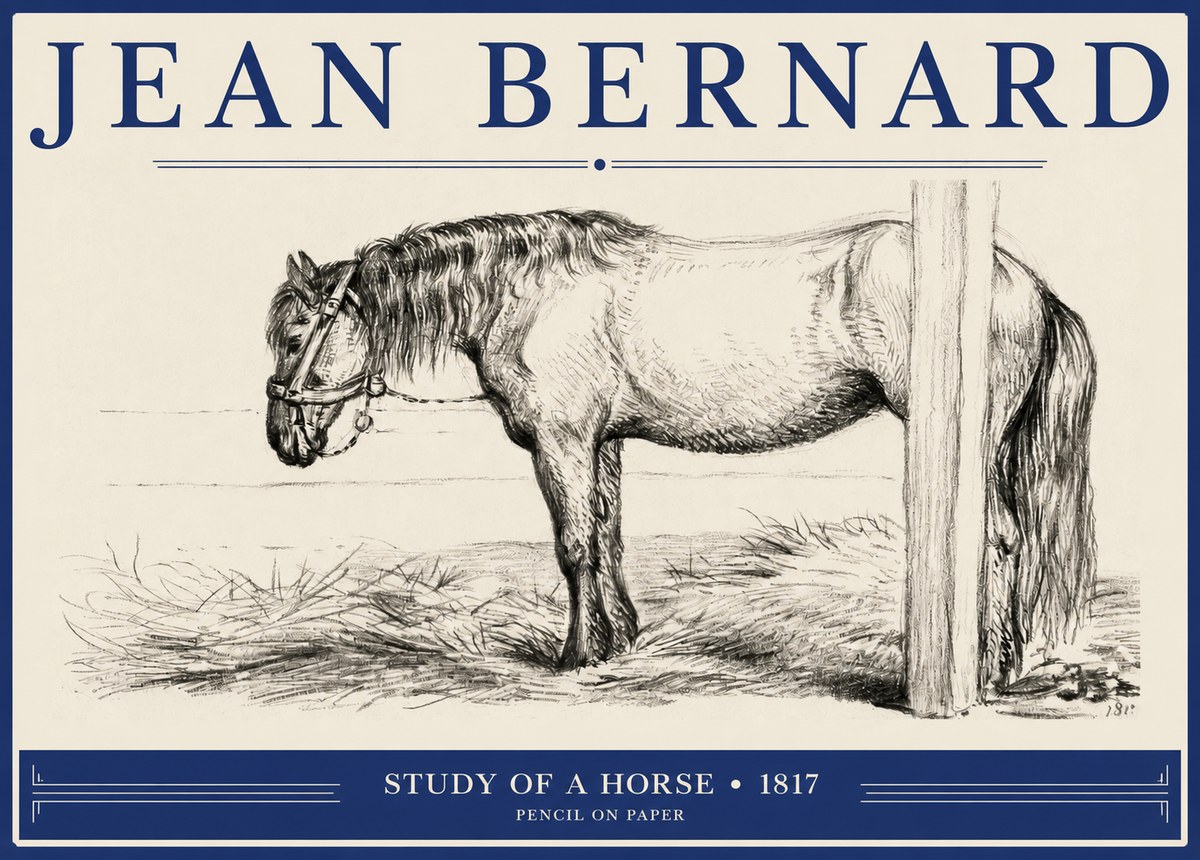 Jean Bernard Study of a Horse XII No2 - Póster