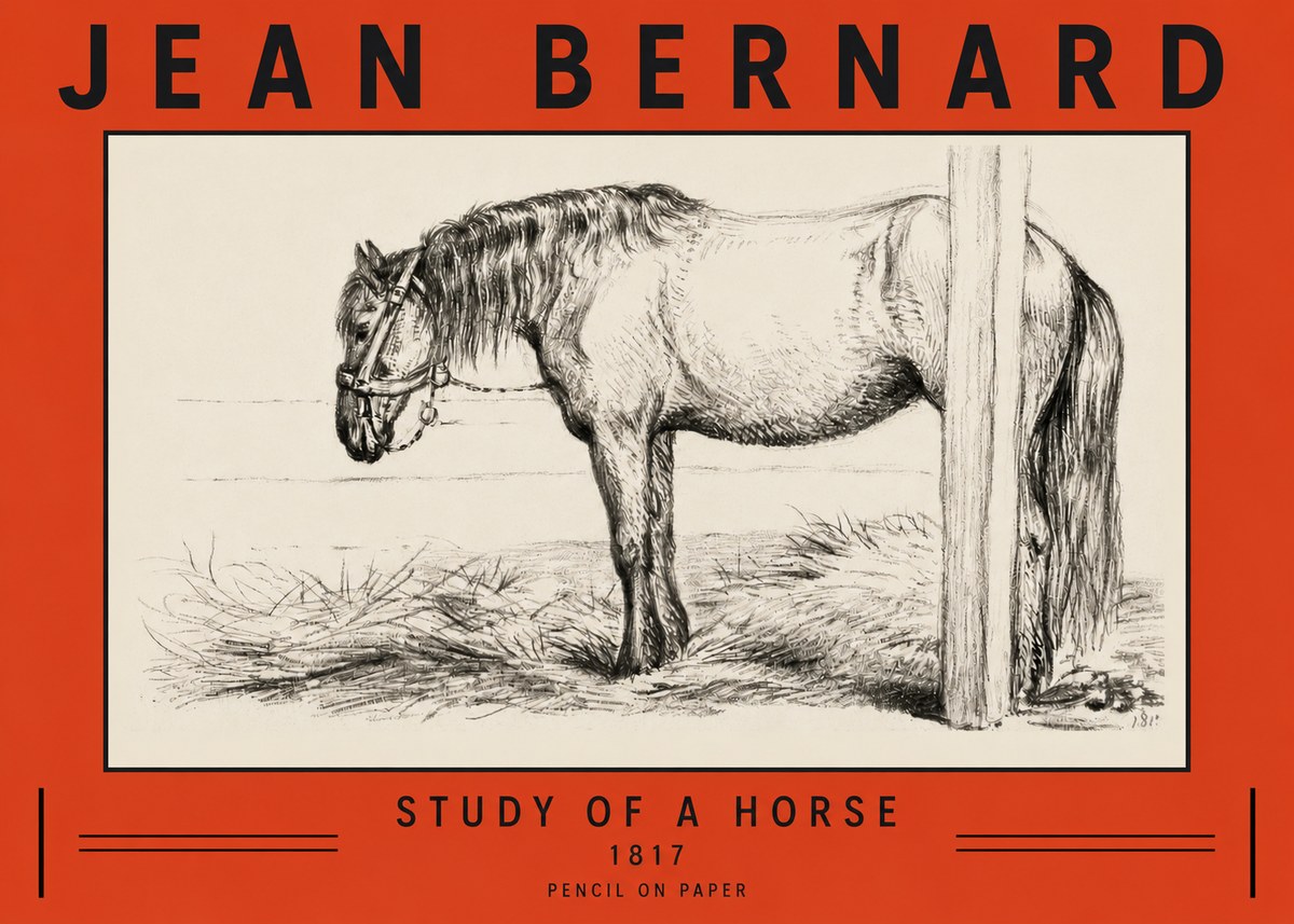 Jean Bernard Study of a Horse XII No3 - Póster