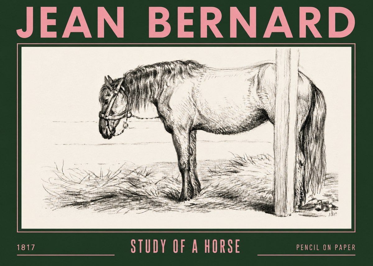 Jean Bernard Study of a Horse XII No4 - Póster