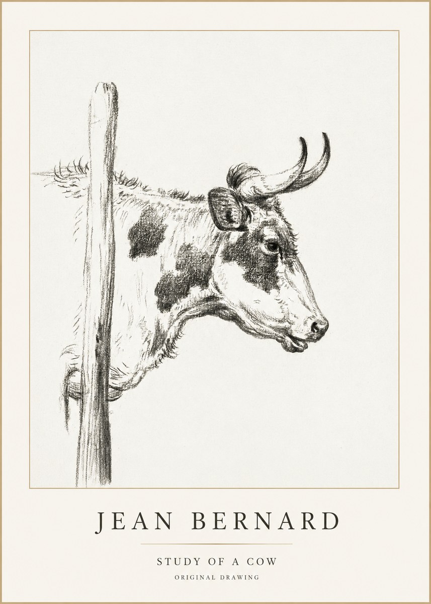 Jean Bernard Study of a Cow XVII No1 - Póster