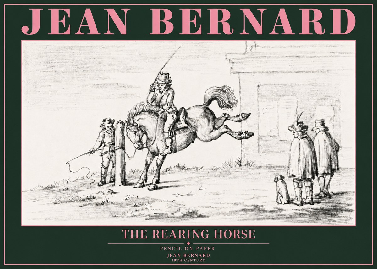 Jean Bernard The Rearing Horse II No3 - Póster
