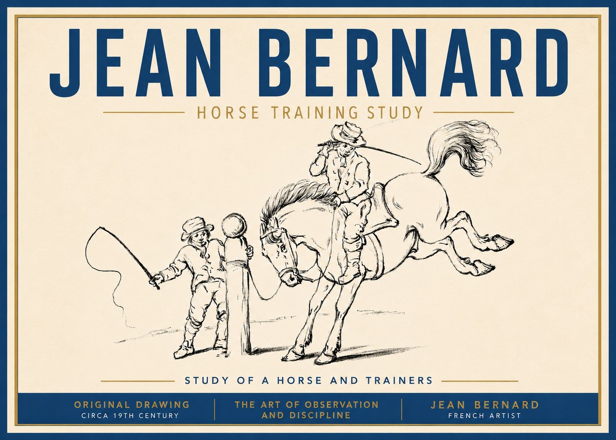Jean Bernard Horse Training Study No5 - Póster