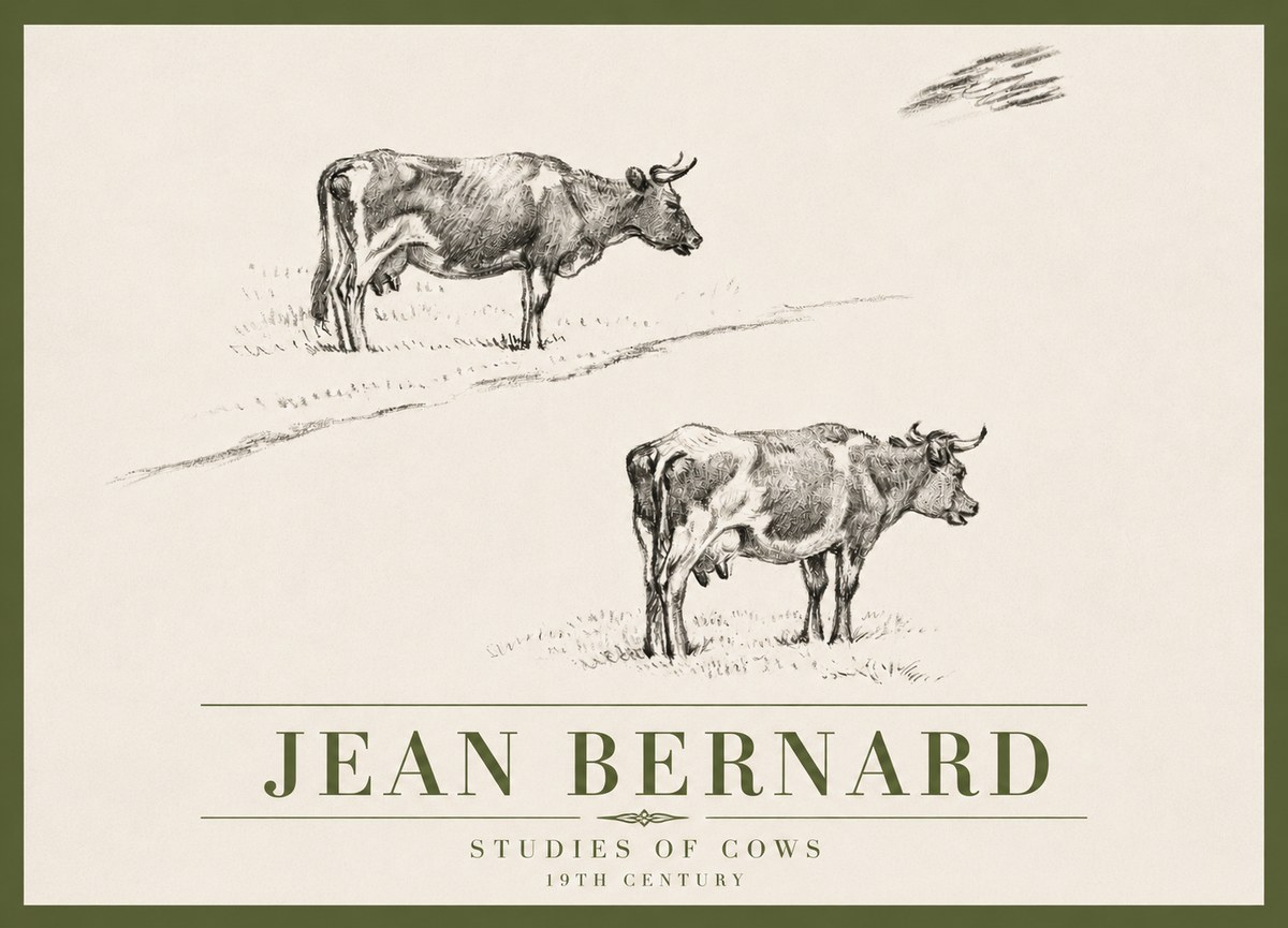 Jean Bernard Studies of Cows III No4 - Póster