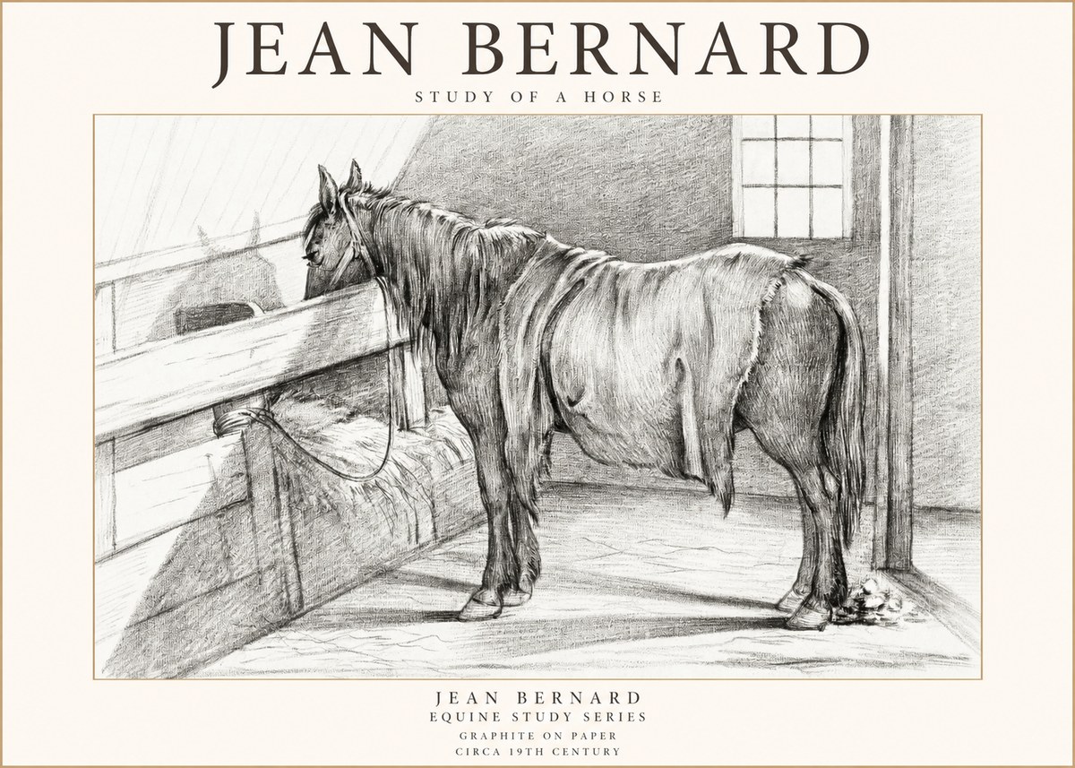 Jean Bernard Study of a Horse XIII No1 - Póster