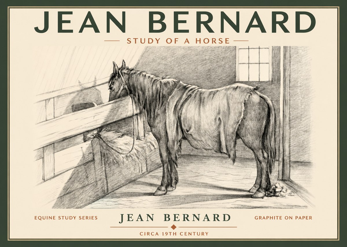 Jean Bernard Study of a Horse XIII No2 - Póster