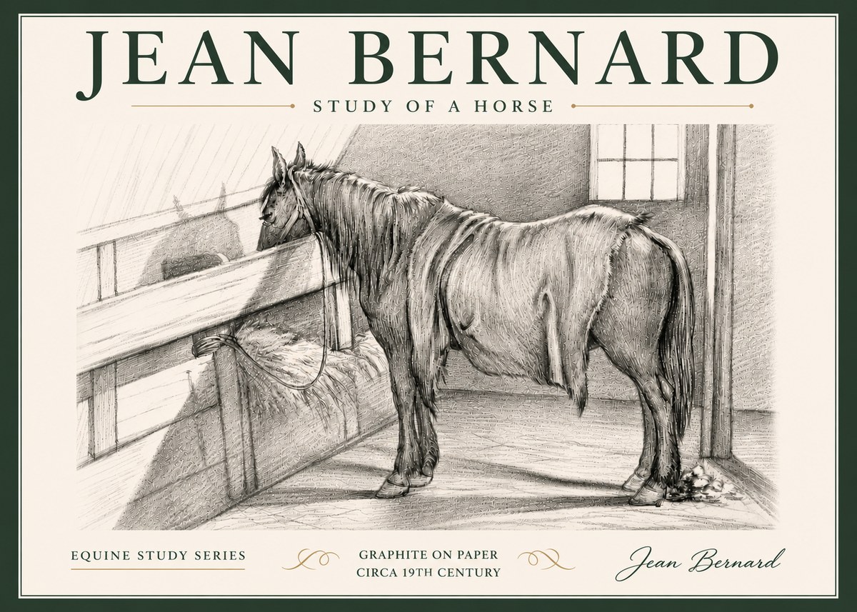 Jean Bernard Study of a Horse XIII No5 - Póster