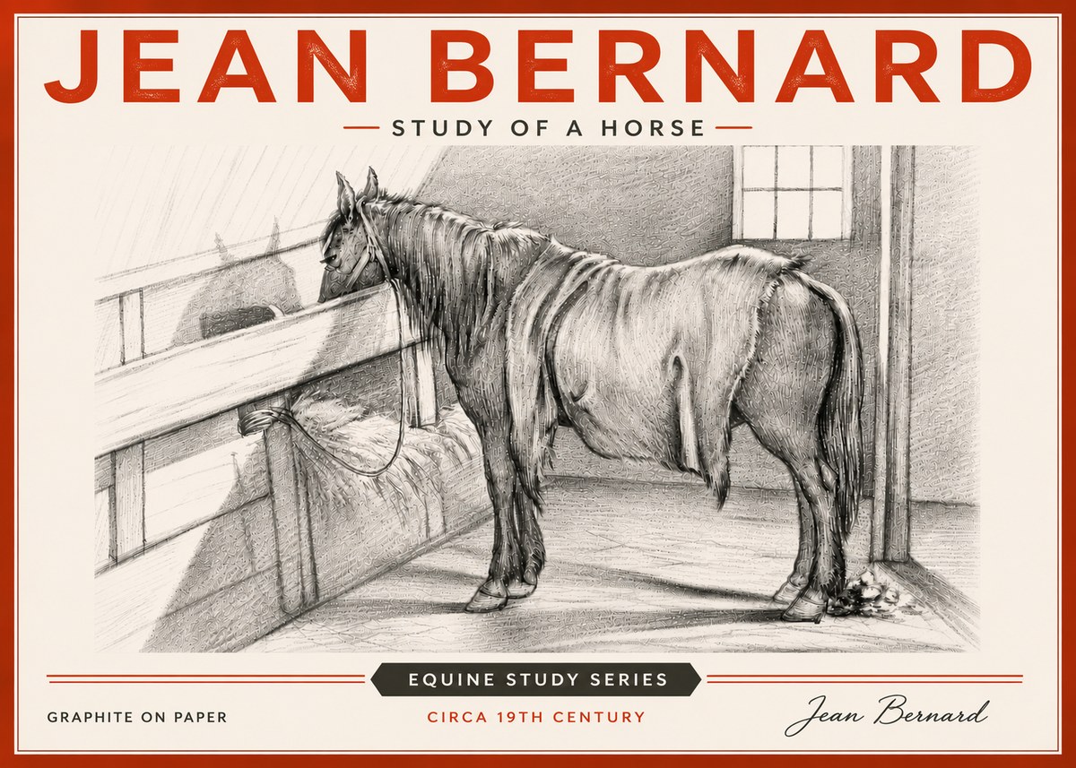 Jean Bernard Study of a Horse XIII No6 - Póster