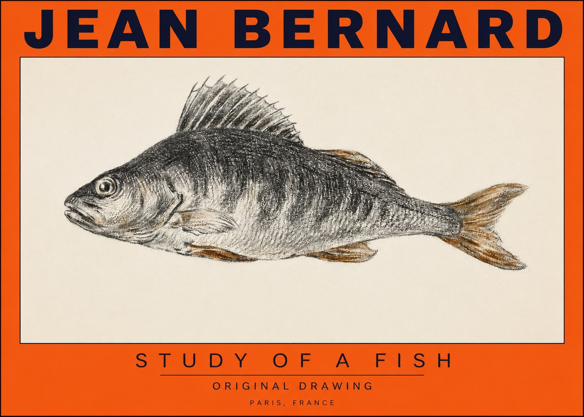 Jean Bernard Study of a Fish IV No2 - Póster