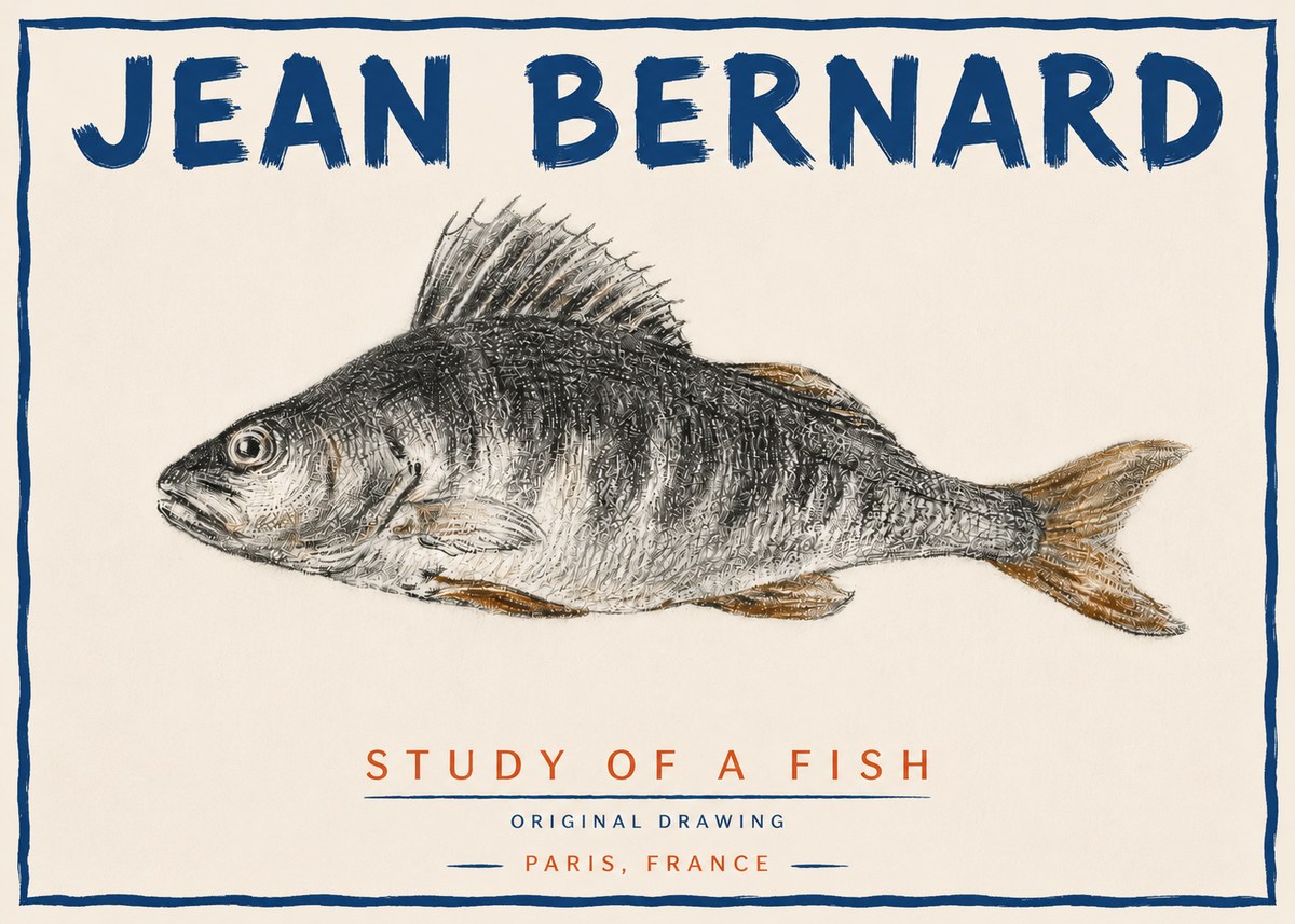 Jean Bernard Study of a Fish IV No4 - Póster