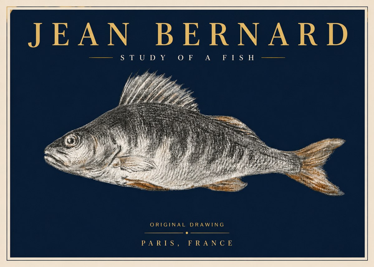 Jean Bernard Study of a Fish IV No6 - Póster