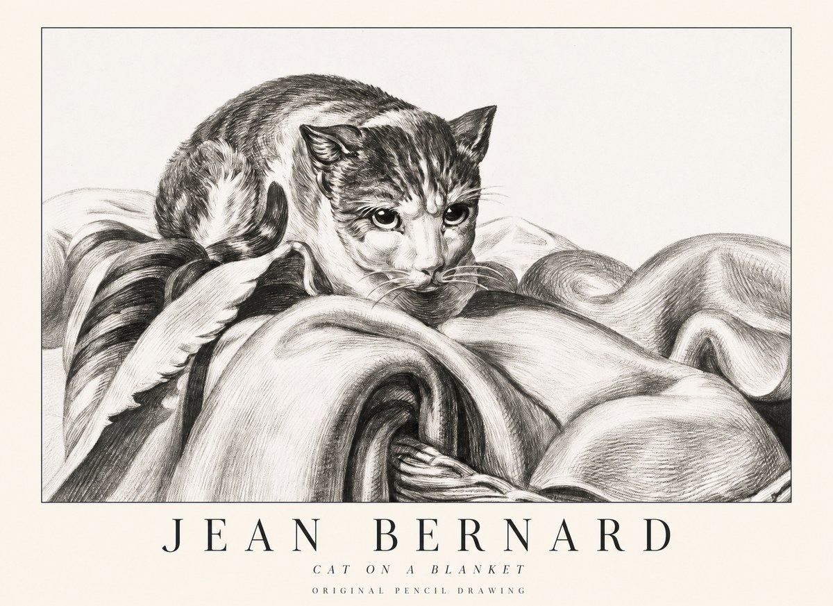 Jean Bernard Cat on a Blanket No1 - Póster