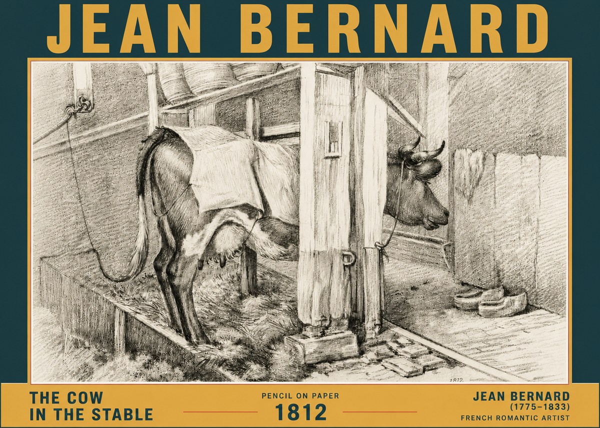 Jean Bernard The Cow in the Stable No6 - Póster