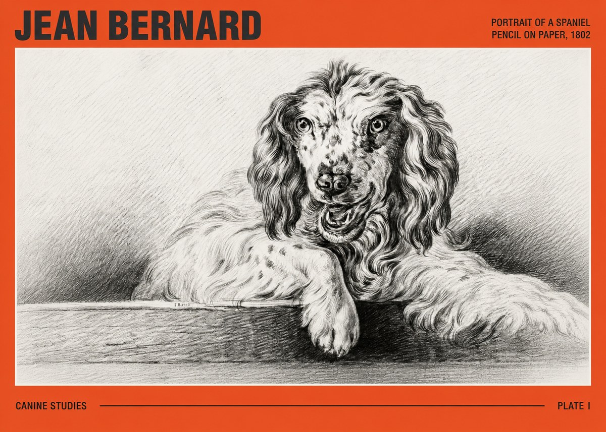 Jean Bernard Portrait of a Spaniel No3 - Póster