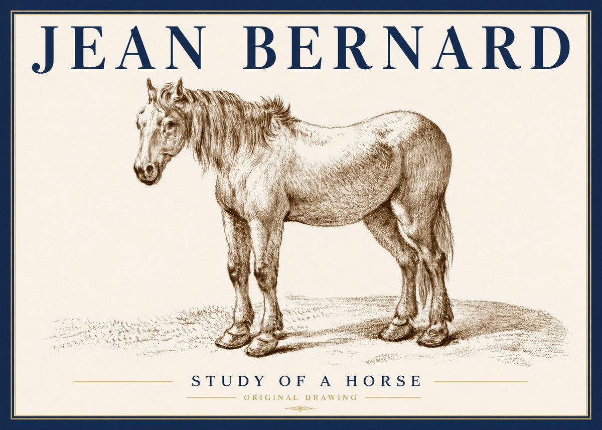 Jean Bernard Study of a Horse XIV No6 - Póster