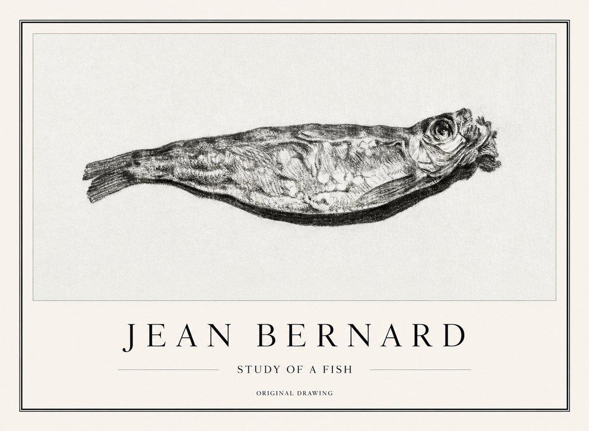 Jean Bernard Study of a Fish V No1 - Póster