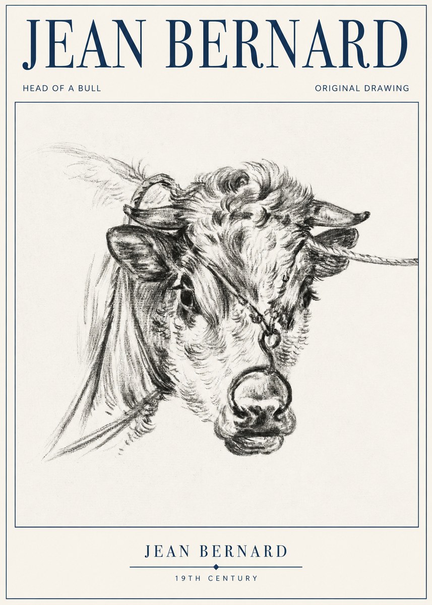 Jean Bernard Head of a Bull No1 - Póster