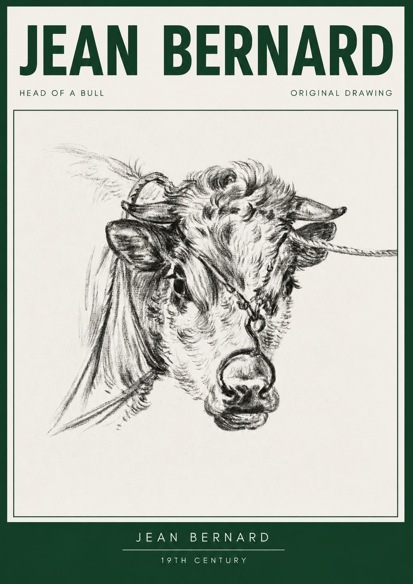 Jean Bernard Head of a Bull No3 - Póster