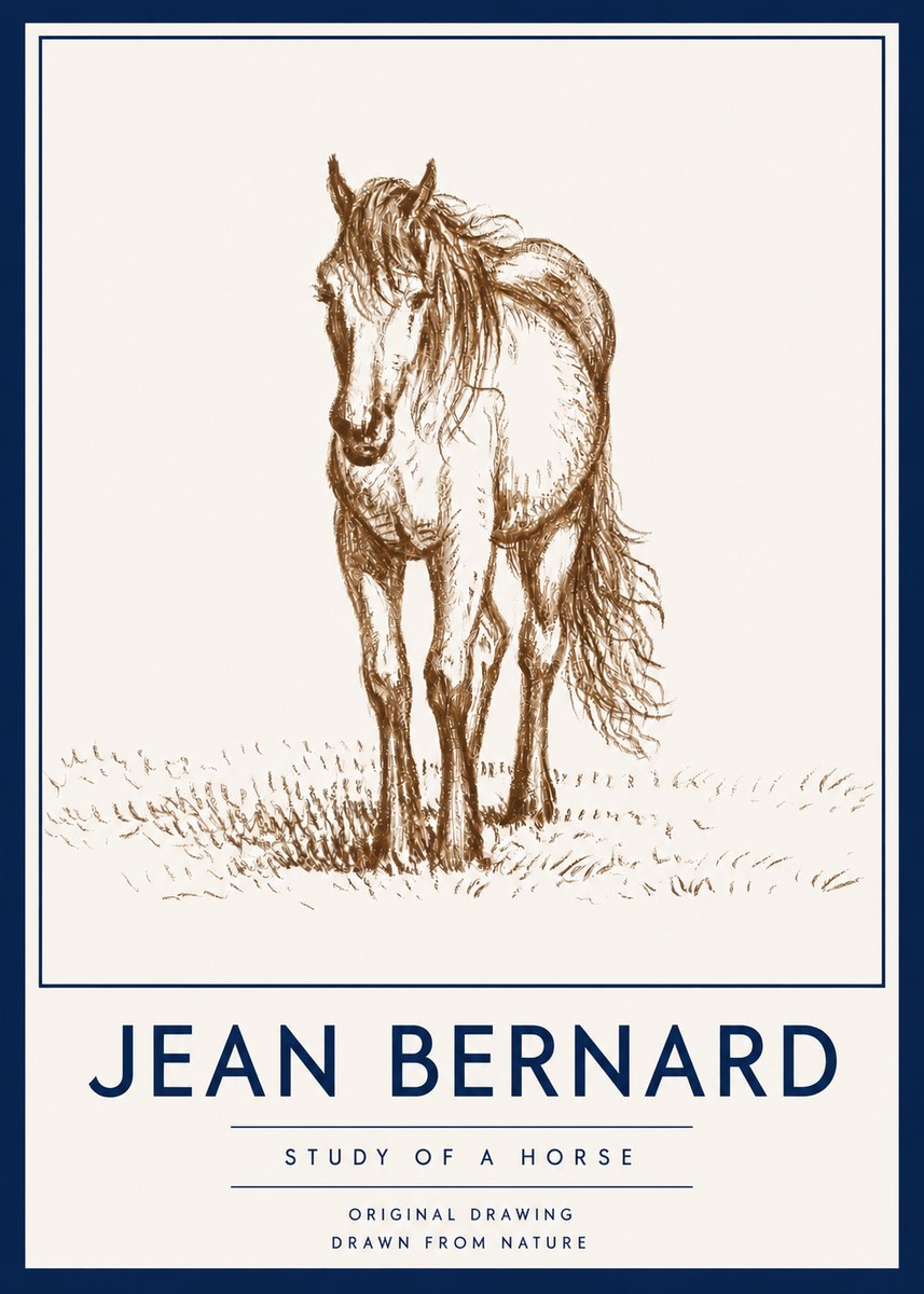 Jean Bernard Study of a Horse XV No4 - Póster