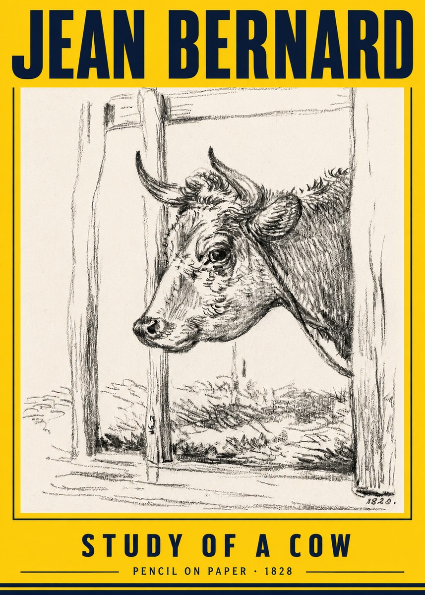 Jean Bernard Study of a Cow XVIII No6 - Póster