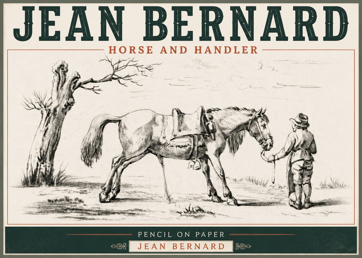 Jean Bernard Horse and Handler No6 - Póster