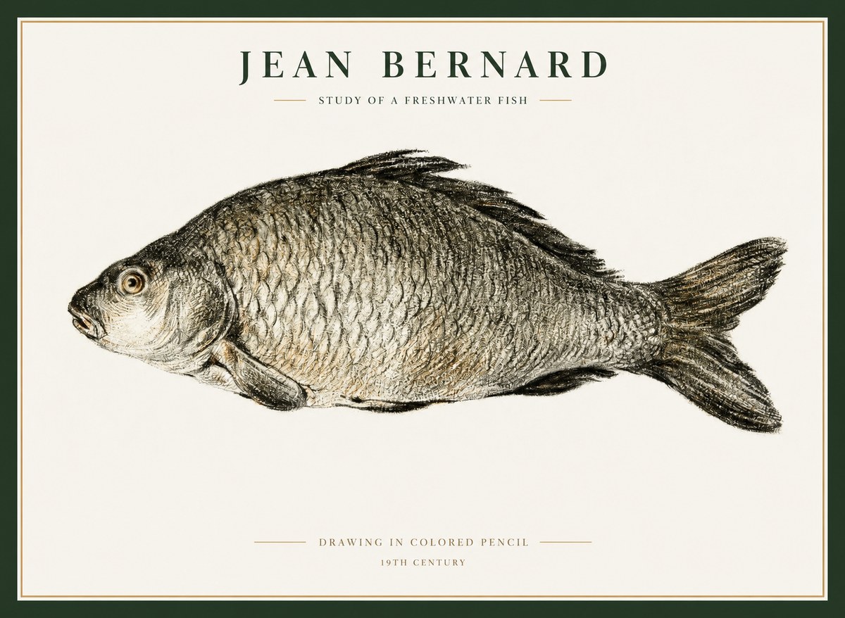 Jean Bernard Study of a Freshwater Fish No1 - Póster