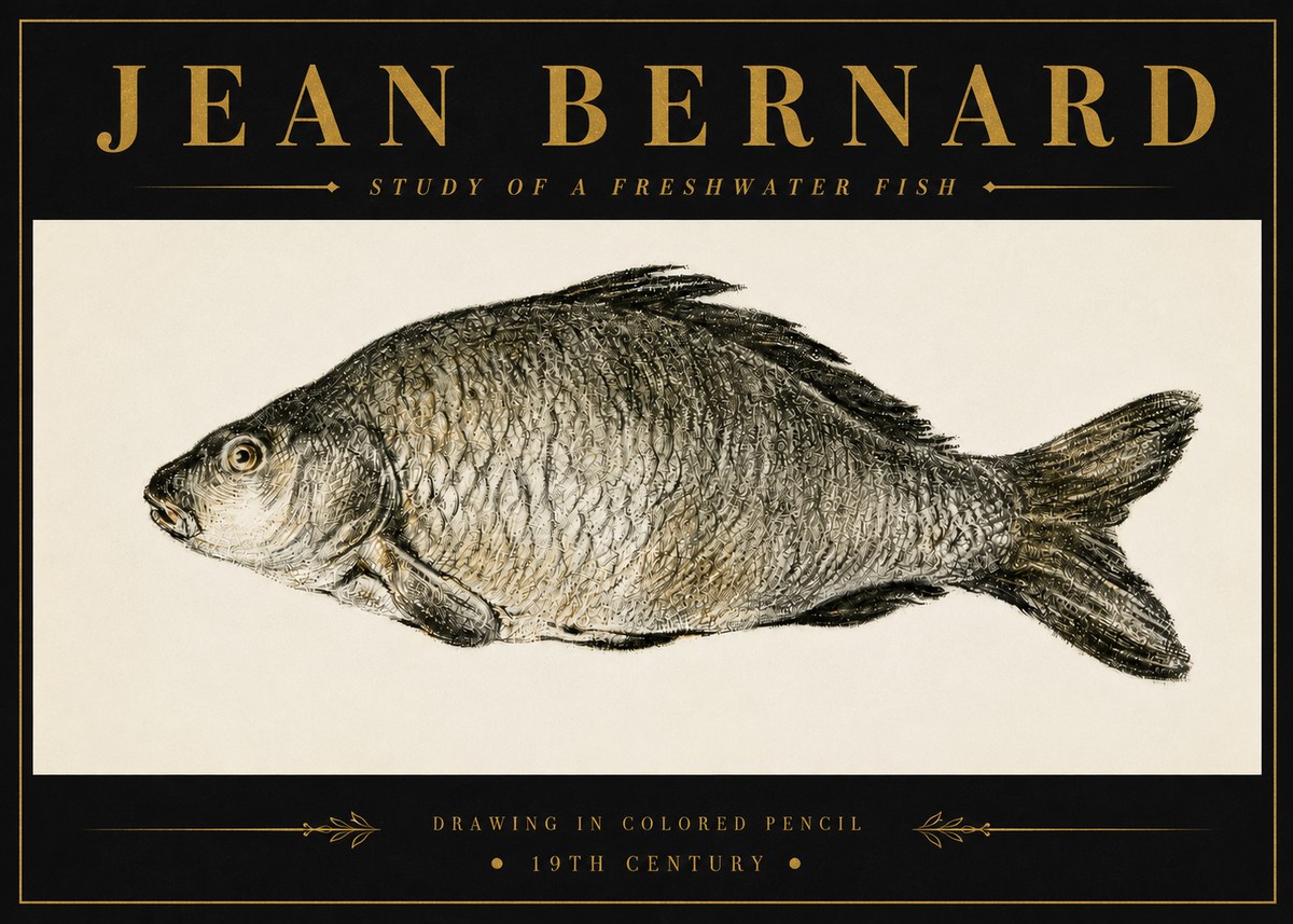 Jean Bernard Study of a Freshwater Fish No6 - Póster