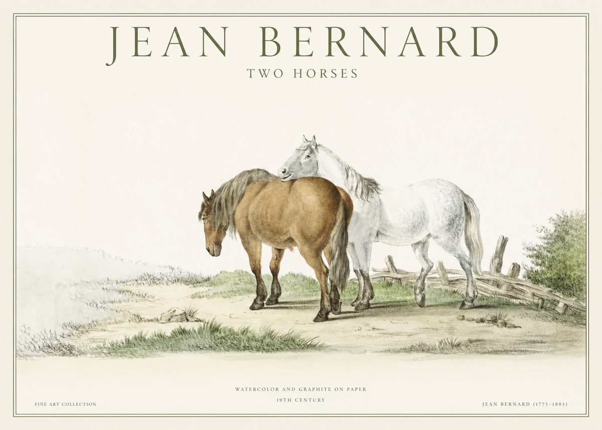 Jean Bernard Two Horses II No1 - Póster