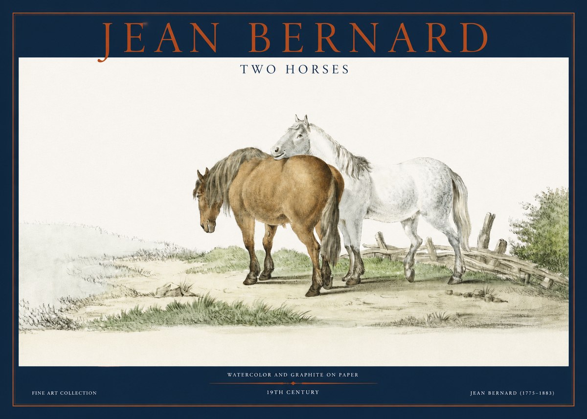 Jean Bernard Two Horses II No2 - Póster