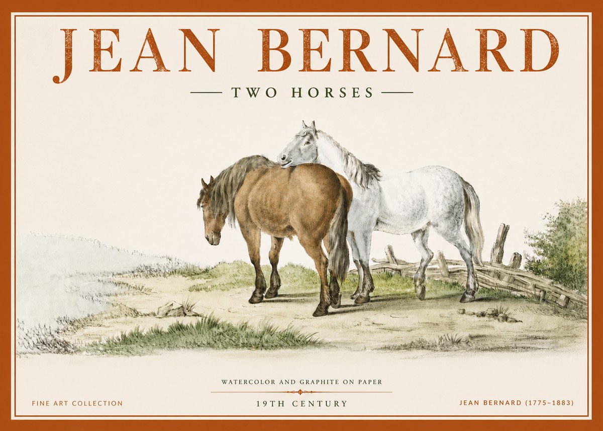 Jean Bernard Two Horses II No5 - Póster