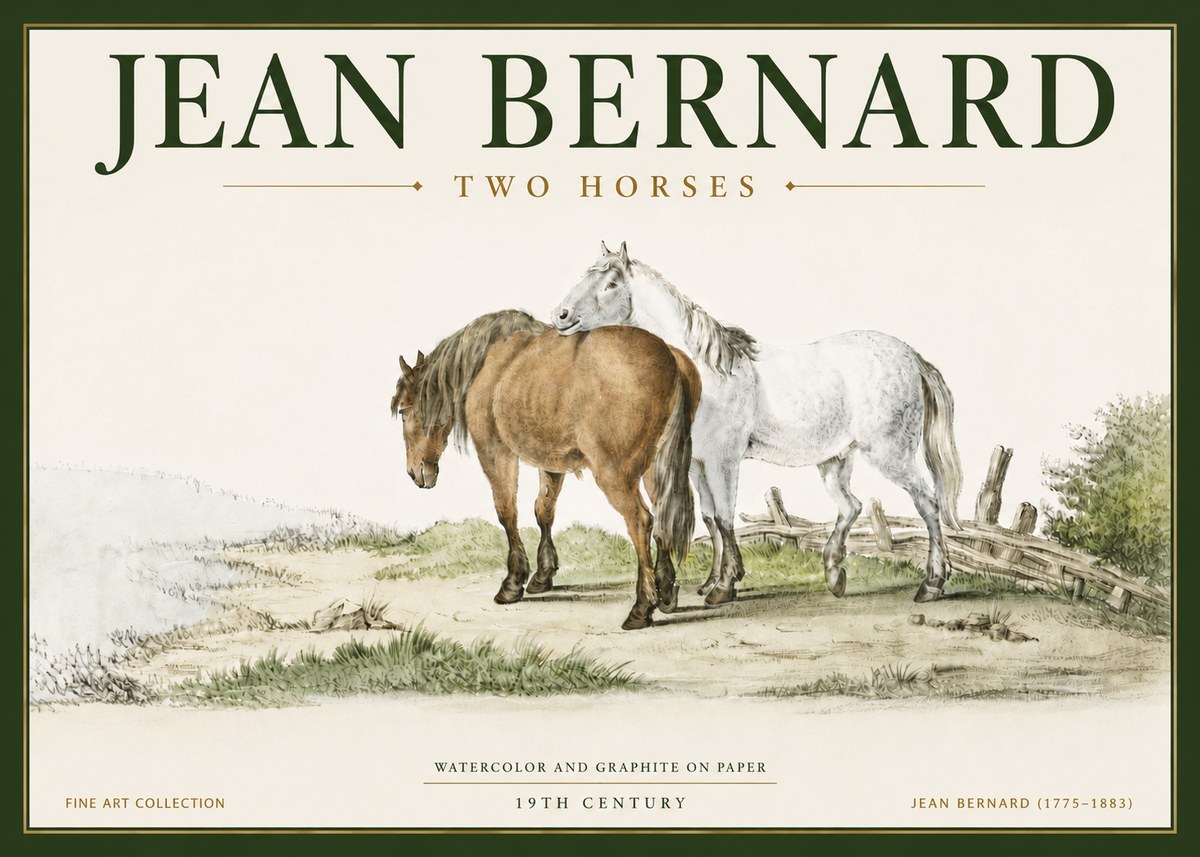 Jean Bernard Two Horses II No6 - Póster