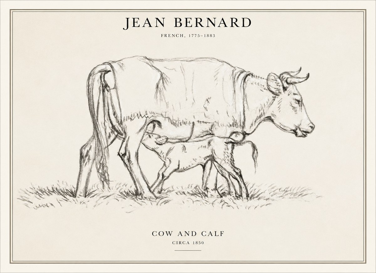Jean Bernard Cow and Calf II No6 - Póster