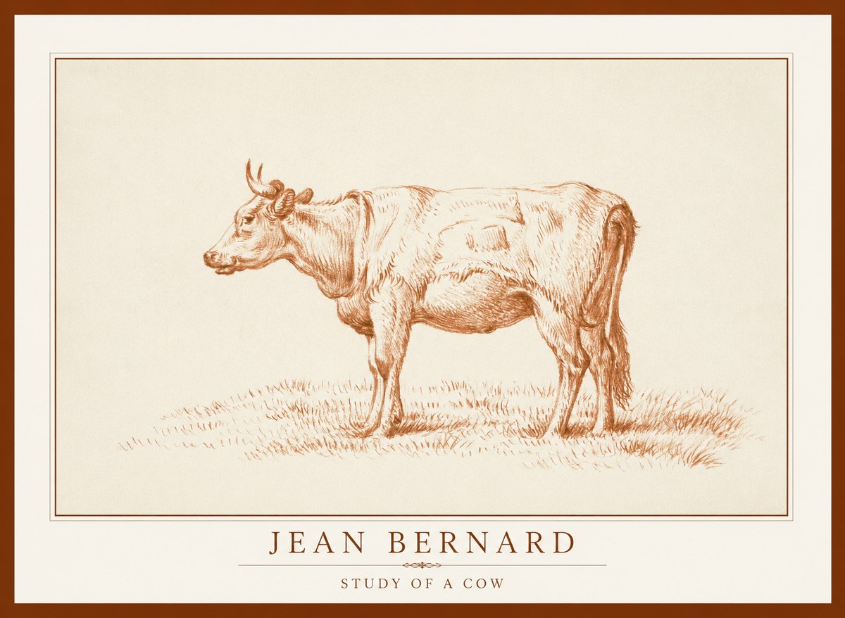 Jean Bernard Study of a Cow XIX No1 - Póster