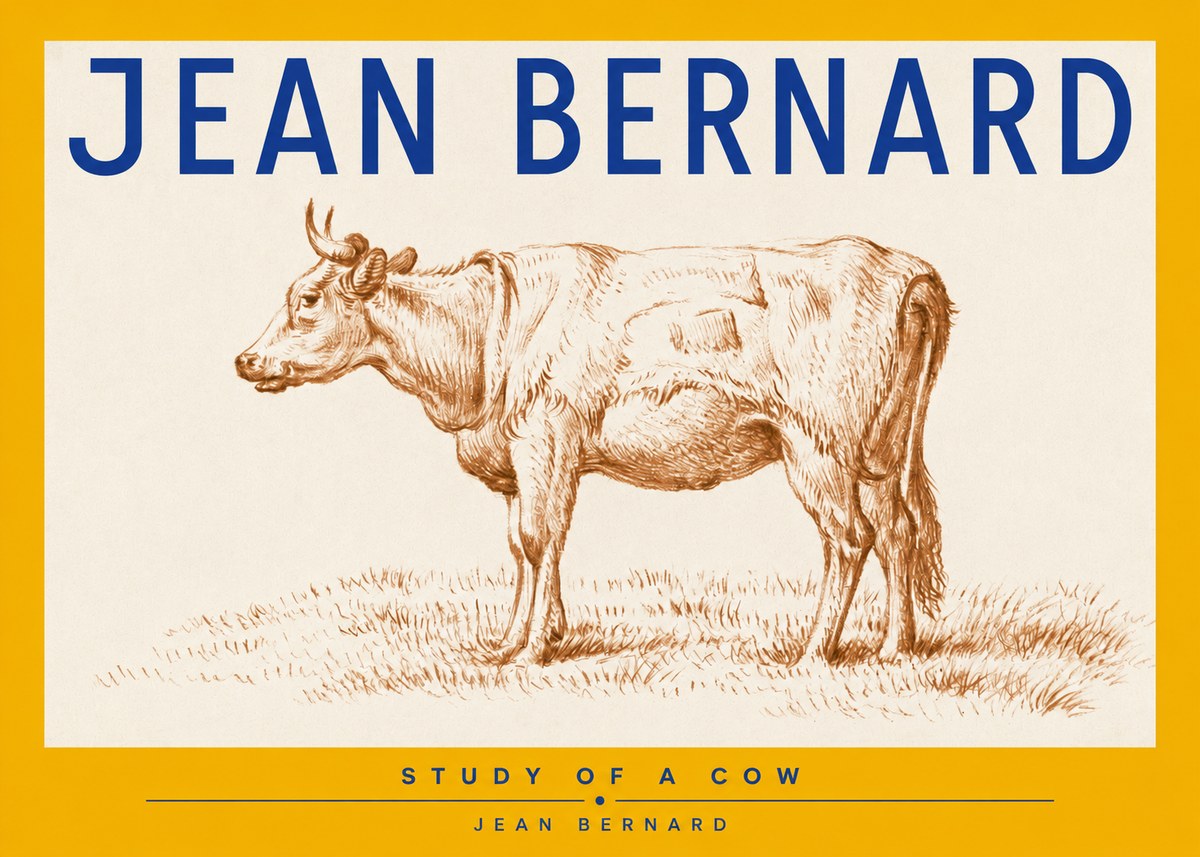 Jean Bernard Study of a Cow XIX No2 - Póster