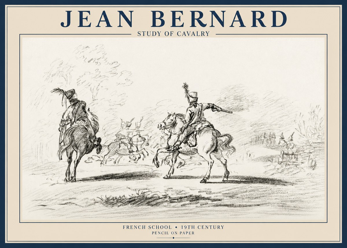 Jean Bernard Study of Cavalry No1 - Póster
