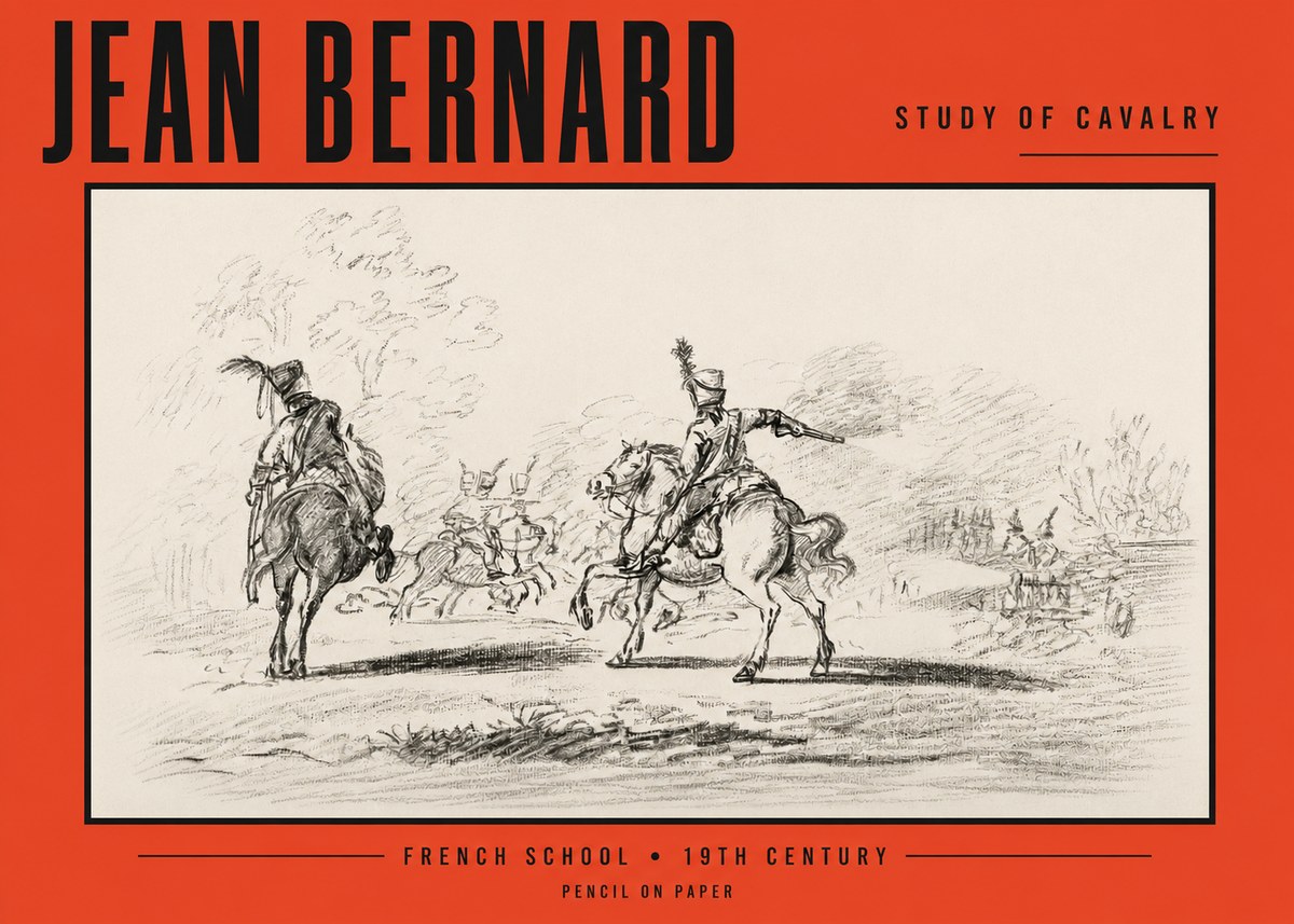Jean Bernard Study of Cavalry No2 - Póster