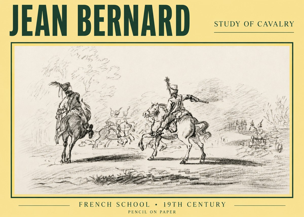 Jean Bernard Study of Cavalry No3 - Póster