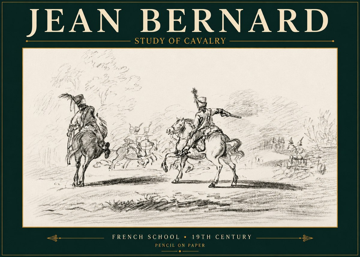 Jean Bernard Study of Cavalry No4 - Póster