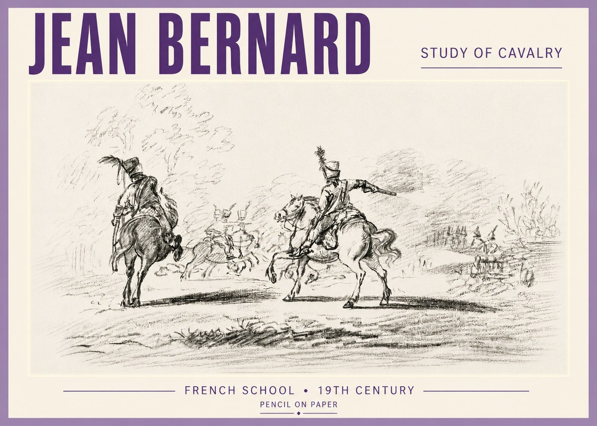 Jean Bernard Study of Cavalry No5 - Póster