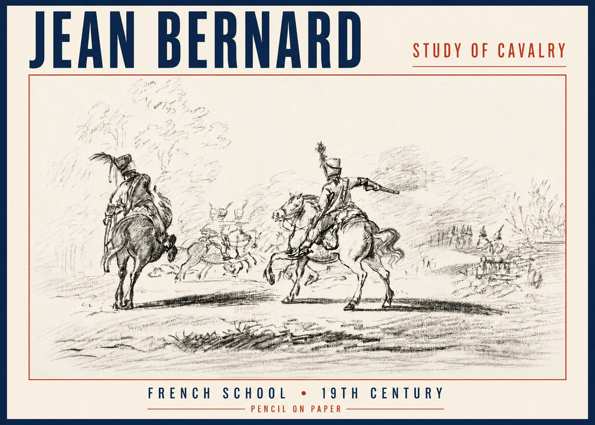 Jean Bernard Study of Cavalry No6 - Póster